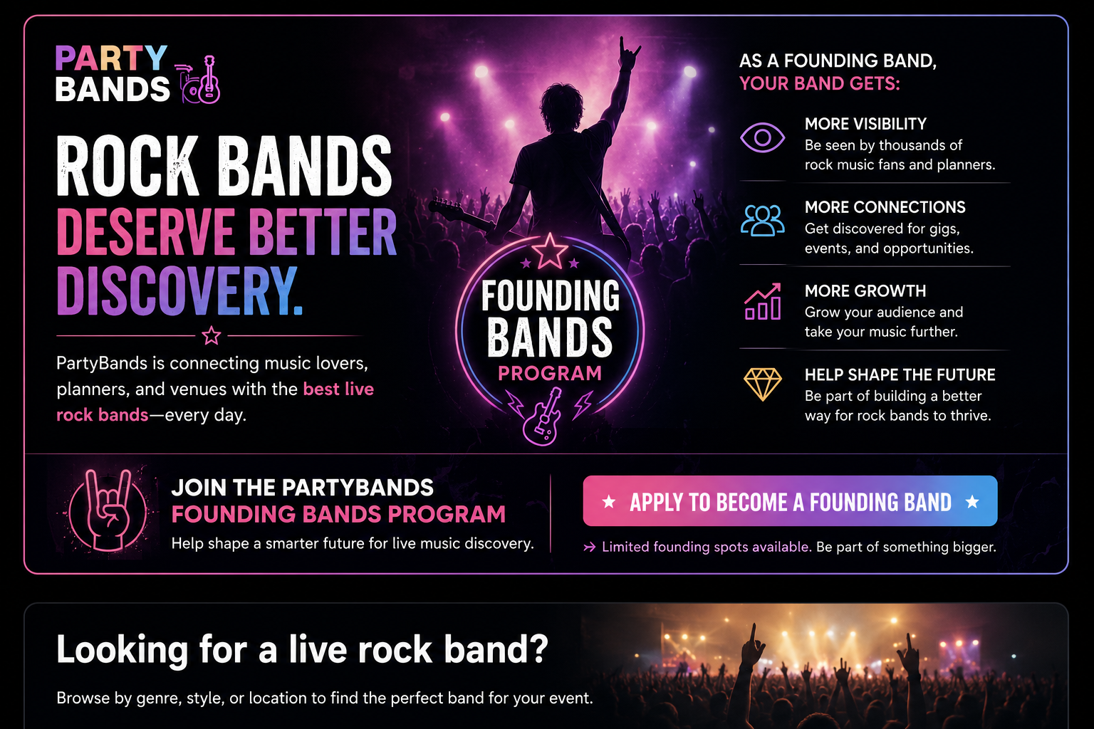 Rock Bands Program PartyBands.com | Live Party Bands for Weddings & Events
