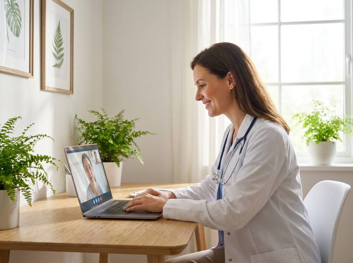 Doctor providing virtual healthcare consultation