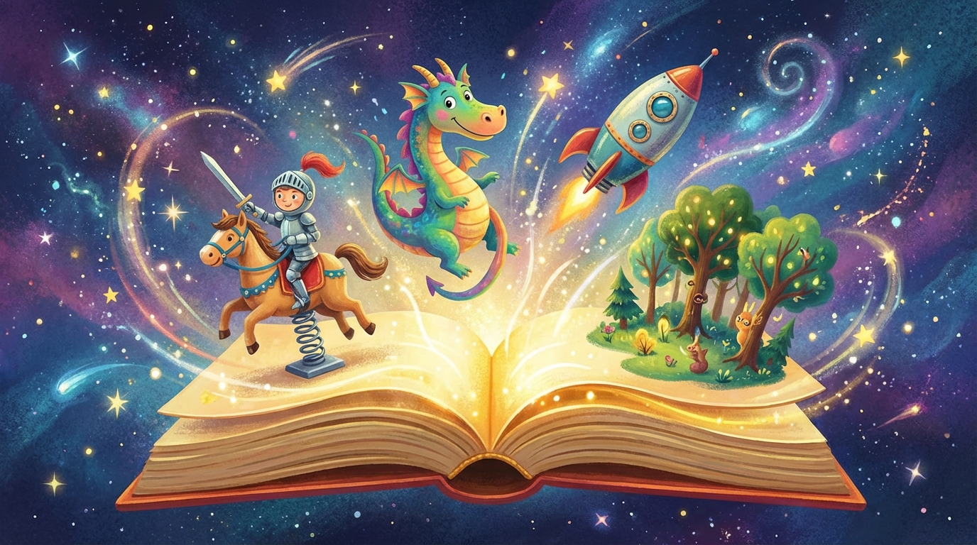 StorySpark AI magical storybook scene