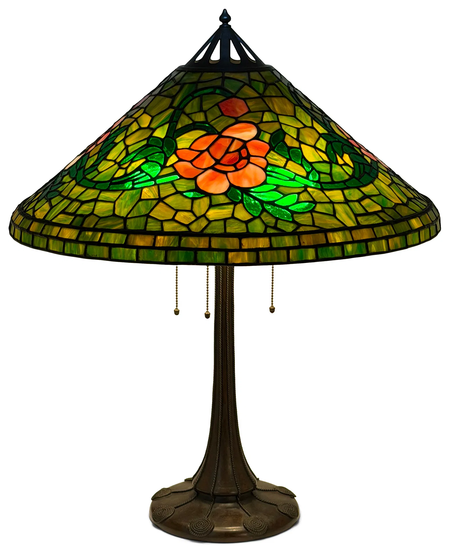 Pink Peony Leaded Shade — Handel Table Lamps