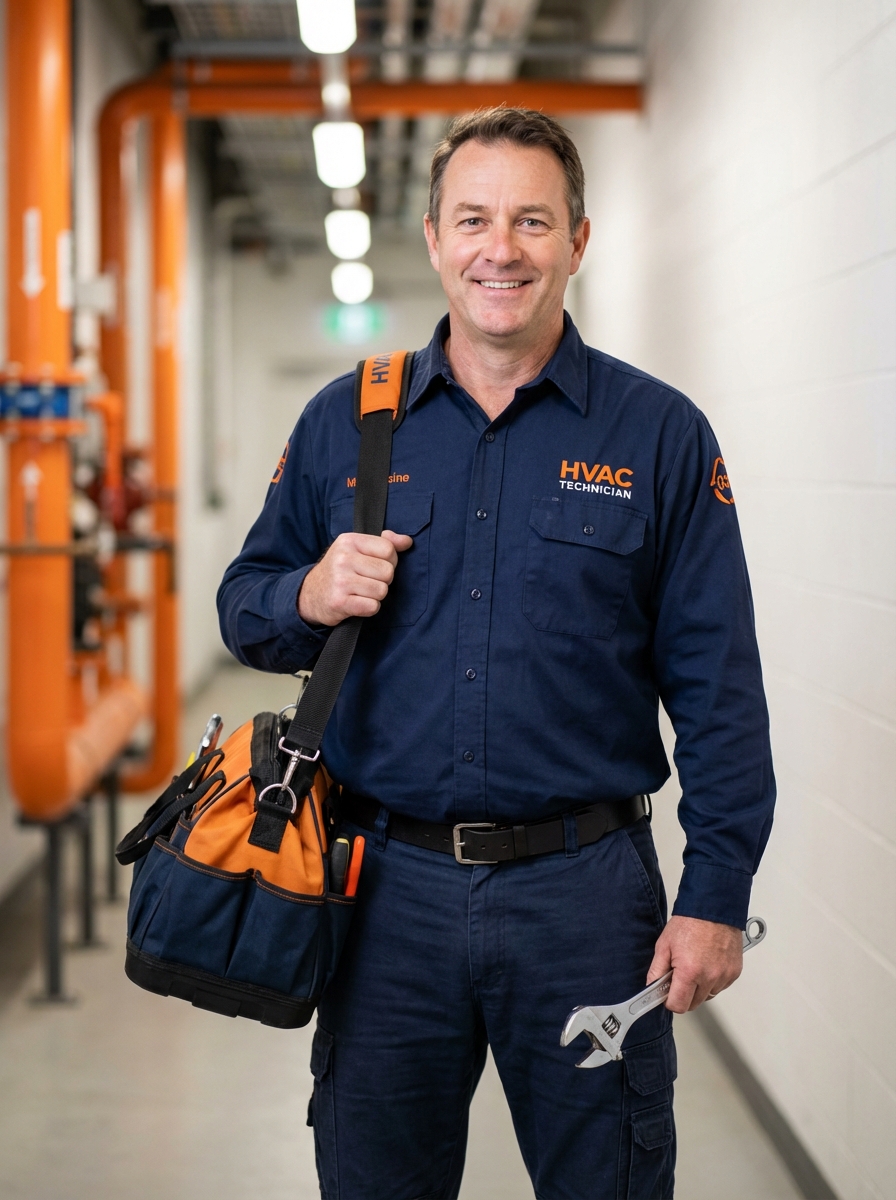 All Seasons HVAC technician performing a residential air conditioning inspection in Carrollton, GA