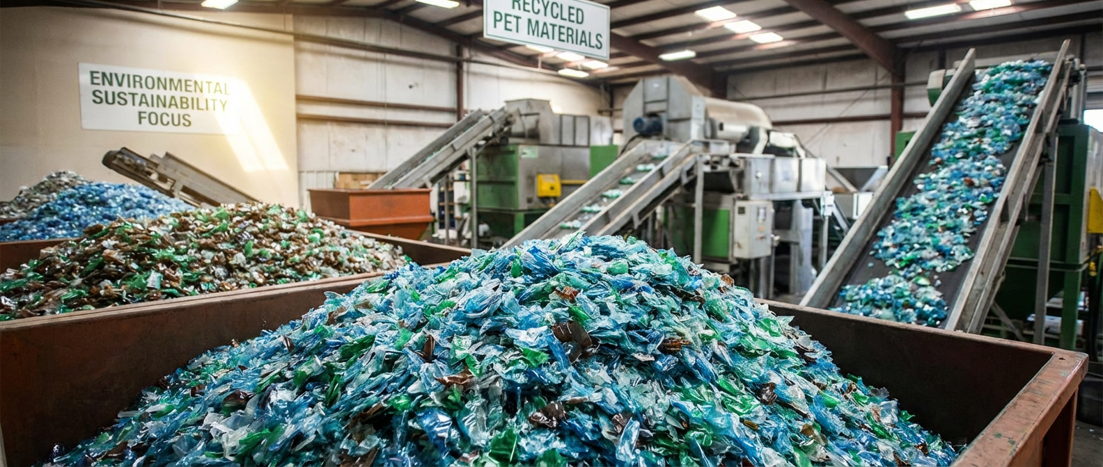 Recycled PET Plastic Flakes - Sustainable Materials