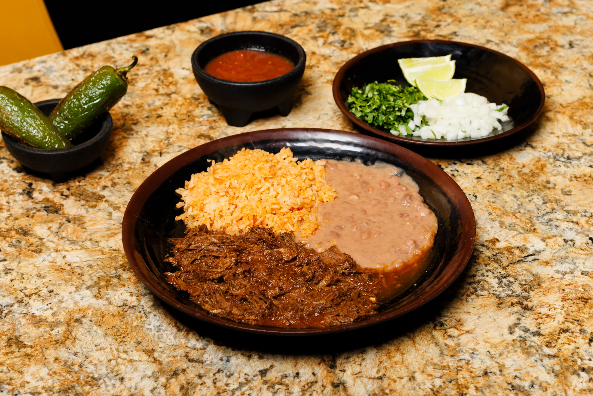 Birria Combo (Served with Rice & Beans, Corn or Flour Tortilla)