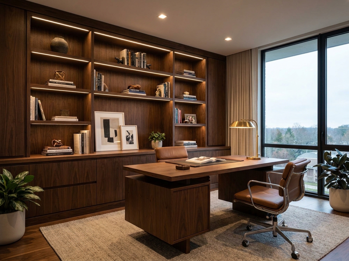 Two-Tone Transitional Corner Cabinet