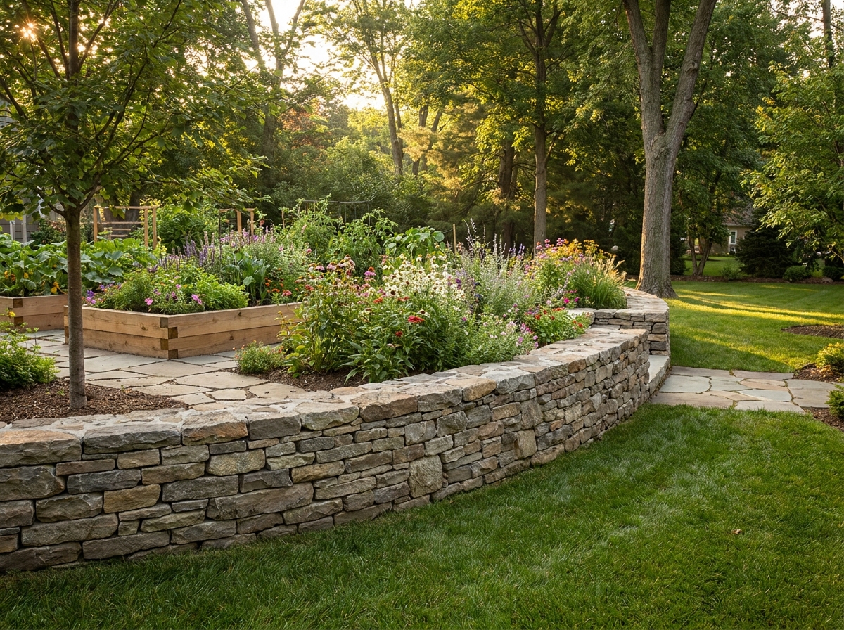 Retaining wall and landscape hardscape project