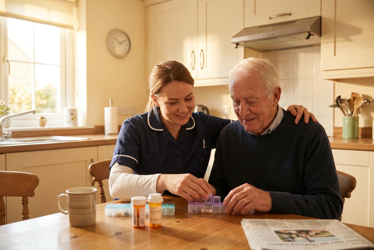 home care support for older adult in Tacoma with medication reminders